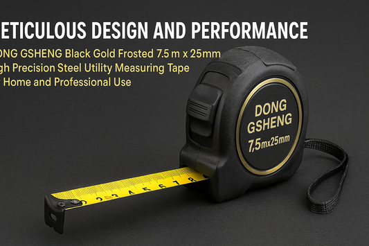Meticulous Design and Performance-DONG GSHENG Black Gold Frosted 7.5m x 25mm High Precision Steel Utility Measuring Tape for Home and Professional Use