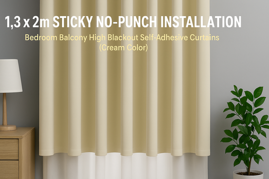 Transform Your Space with Ease: 1.3 x 1.8m Sticky No-Punch Installation High Blackout Self-Adhesive Curtains (Gray) for Ultimate Privacy and Comfort