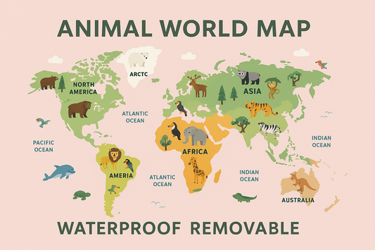 Explore, Learn, and Decorate: Why Animal World Map Wall Stickers Are Perfect for Kids’ Spaces