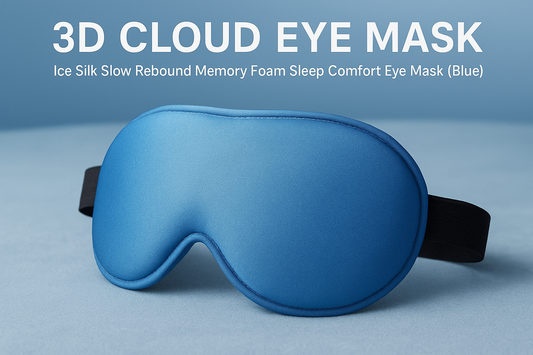 The Ultimate Comfort for Your Sleep: 3D Cloud Eye Mask Ice Silk Slow Rebound Memory Foam Sleep Comfort Eye Mask (Blue)