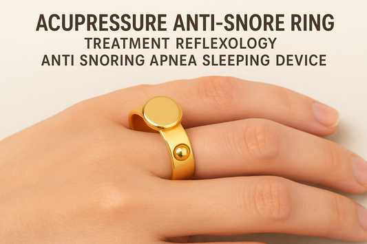 Premium Gold Acupressure Anti Snore Ring – Reflexology Treatment Sleeping Device for Natural Snoring Reduction, Sleep Apnea Relief, and Peaceful Rest