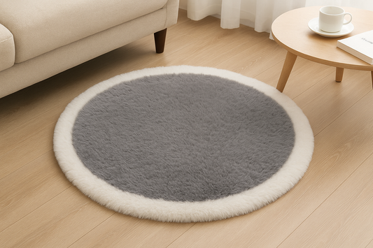 Imitation Fur Household Living Room Plush Carpet: A Cozy 60cm Gray Lantern with White Border for Décor and Comfort
