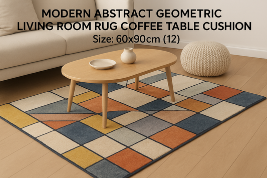 Modern Abstract Geometric Living Room Rug Coffee Table Cushion (60x90cm): A Perfect Fusion of Art, Comfort, and Style