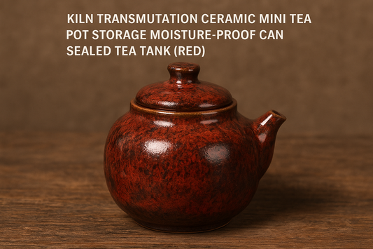 Kiln Transmutation Ceramic Mini Tea Pot Storage Moisture-proof Can Sealed Tea Tank (Red): A Unique Fusion of Art, Tradition, and Functionality