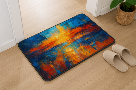 50 x 80cm 3D Oil Painting Diatom Mud Absorbent Floor Mat (Style 03) – Where Art Meets Everyday Comfort