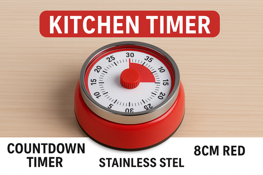 Perfect timing in the kitchen: dare to master the 8cm Red Magnetic Stainless Steel Countdown Timer-stylish, durable