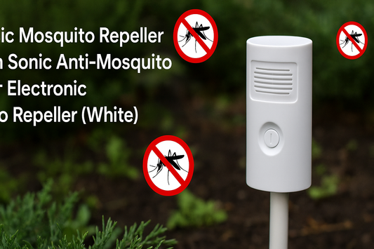 Ultrasonic Mosquito Repeller (White) – An advanced imitation sonic outdoor electronic device designed for insect protection anytime, anywhere without chemicals and silent, safe