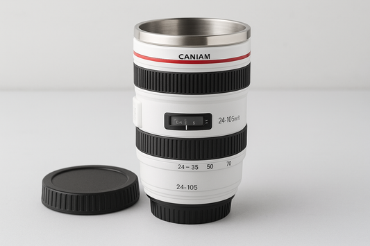 400ML Camera Lens Cup Mug Caniam EF 24-105mm F4 Filter Cup (White) – A Creative Blend of Photography and Everyday Utility