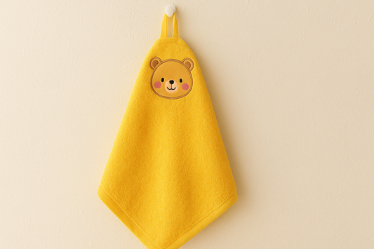 Brighten Your Kitchen with the Hand Towel Cartoon Embroidered Quick-Drying Hanging Kitchen Towel (Yellow): A Perfect Blend of Style, Comfort, and Functionality”