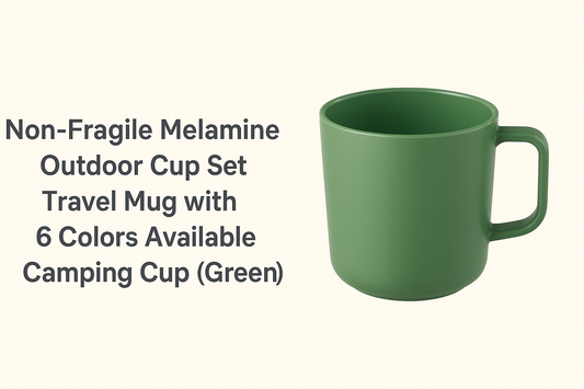 Durable Elegance Outdoors: Non-Fragile Melamine Camping Cup Set with 6 Color Options (Green)