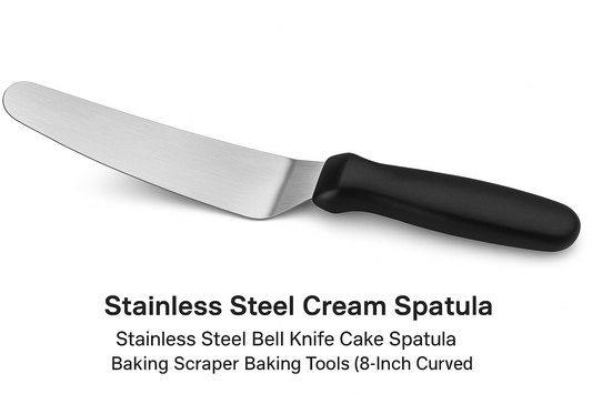 Stainless Steel Cream Spatula – The 8-Inch Curved Knife That Every Baker Needs for Perfect Cake Decorating