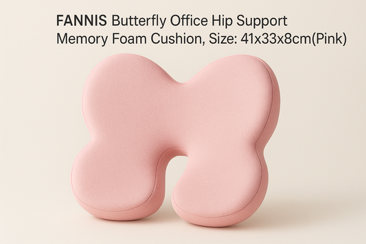 FANNIS Butterfly Office Hip Support Memory Foam Cushion: Ergonomic Comfort with Style in Pink