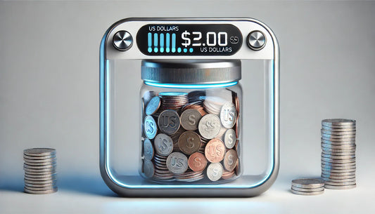 Large Digital Coin Bank with Automatic Money Counter - Smart Savings Jar for US Dollars with LCD Display & Easy Coin Deposit