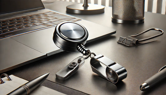 Premimium Electroplated Metal Retractable Badge Reel With Durable Belt Clip, Keychain & Secure Document Buckle