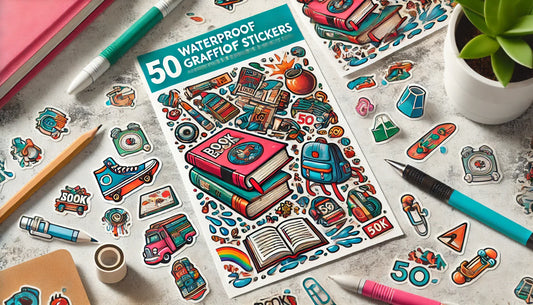 Book Reading Waterproof Stickers 50pcs – Fun and Durable Cartoon Stickers for D.I.Y., Skateboards, Luggage, and Much More!
