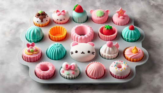 Elevate Your Dessert Game with the 12 PCS Thread Shape Silicone Baking Mould Set: From Cupcakes to Puddings in Style