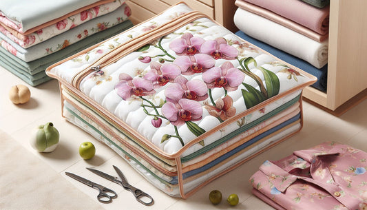 Elegant Space Saver: Thickened Orchids Pattern Vacuum Storage Bag for Quilts & Clothing