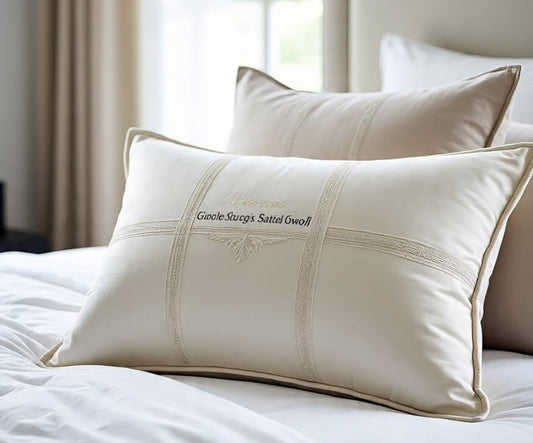Elite European Goose Down Damask Stripe Pillow – 700 Fill Power of Pure Luxury