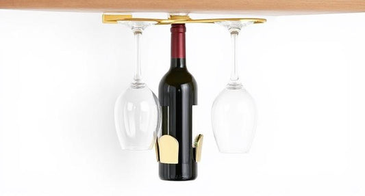 Elevate Your Glassware Game: The Gold 3-Slot Upside Down Hanging Wine Glass Holder Every Modern Kitchen Needs