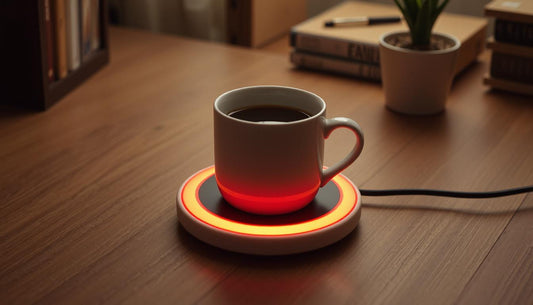 Cozy Sips and Cosmic Charm: A Detailed Look at the Cartoon Heated Cup Pad UFO Insulated and Constant Temperature Coaster with Night Light (US Plug, Yellow)