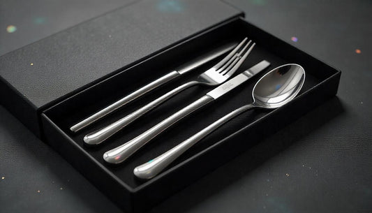 Dine in Elegance: The Allure of the 4pcs Titanium Stainless Steel Flatware Gift Set with Chopsticks