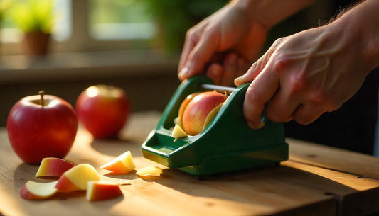 Slice, Peel, and Core with Ease: The Ultimate Guide to the Hand Crank Fruit Peeler Apple Divider Dicer (Dark Green)