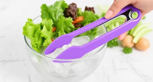 Upgrade Your Kitchen with the Stylish and Versatile Silicone Stainless Steel Cooking Ice Tong (Purple)
