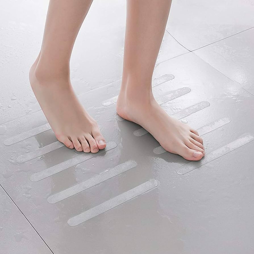 5 in 1 Transparent Non-slip Safety Strips for Bathroom, Stairs, Shower, and Bathtub – long-lasting anti-slip tape for slippery wet surfaces in homes