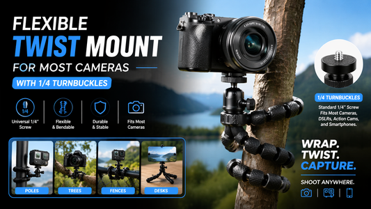 The Ultimate Flexible Camera Mount with 1/4 Turnbuckles (Black)