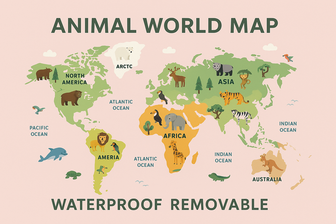 Explore, Learn, and Decorate: Why Animal World Map Wall Stickers Are Perfect for Kids’ Spaces