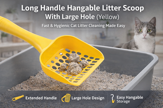 Effortless Cat Care: Long Handle Hangable Litter Scoop for Fast & Hygienic Cleaning