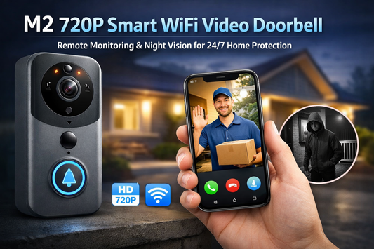 Stay Secure with M2 720P Smart WiFi Video Doorbell Remote Monitoring & Night Vision for 24/7 Home Protection