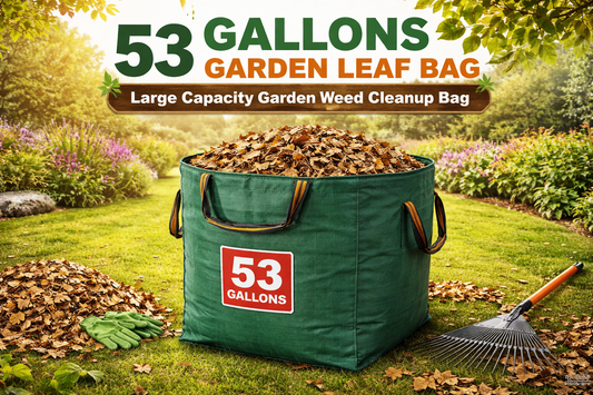 The 53Gallons Garden Leaf Bag Organizer provides an efficient solution for outdoor work which requires professionals to collect their garden waste.