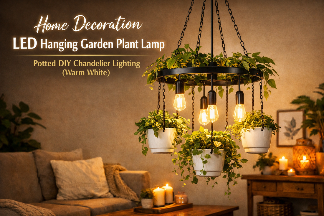 Transform Your Room with a Green Glow Warm White Hanging Plant Lamp for Modern Décor Lovers