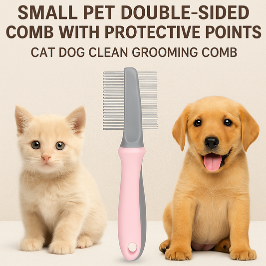 The Ultimate Grooming Tool: Small Pet Double-Sided Comb with Protective Points for Cats and Dogs