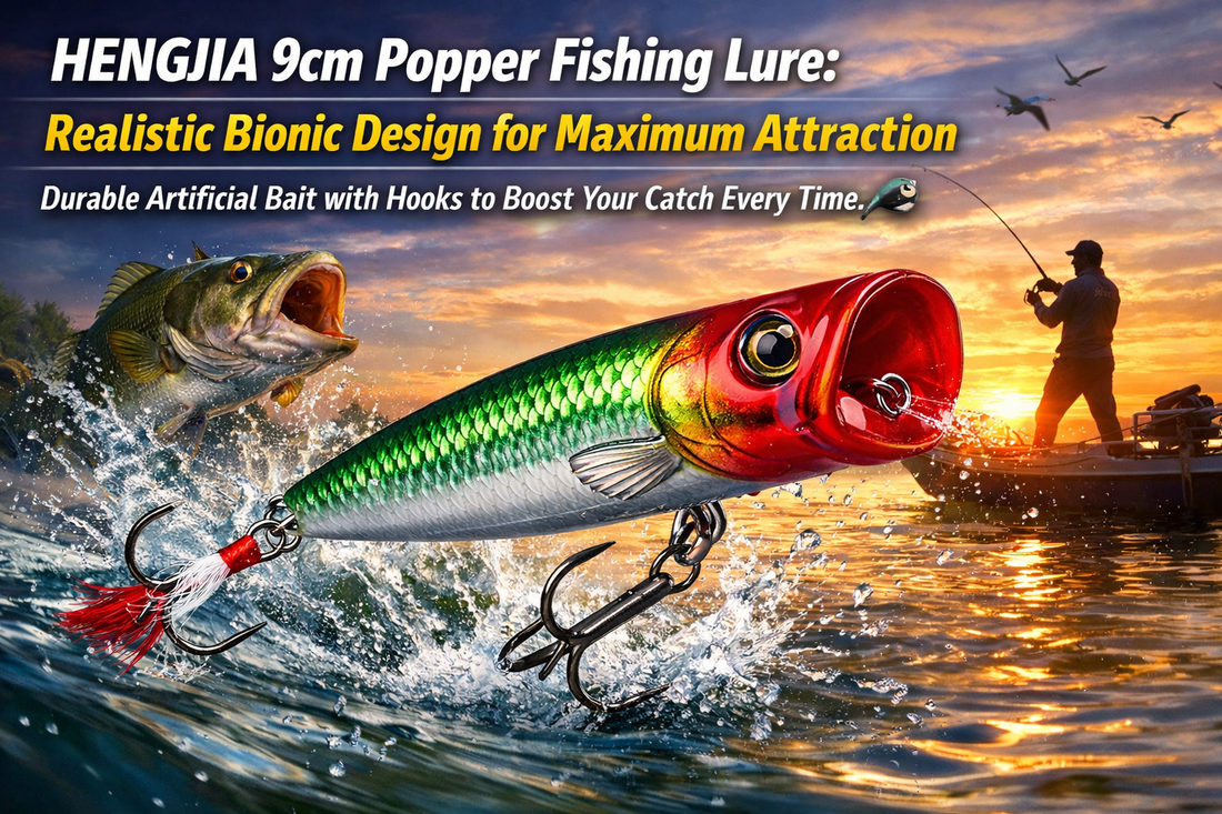 HENGJIA 9cm Popper Fishing Lure: Realistic Bionic Design for Maximum Attraction Durable Artificial Bait with Hooks to Boost Your Catch Every Time
