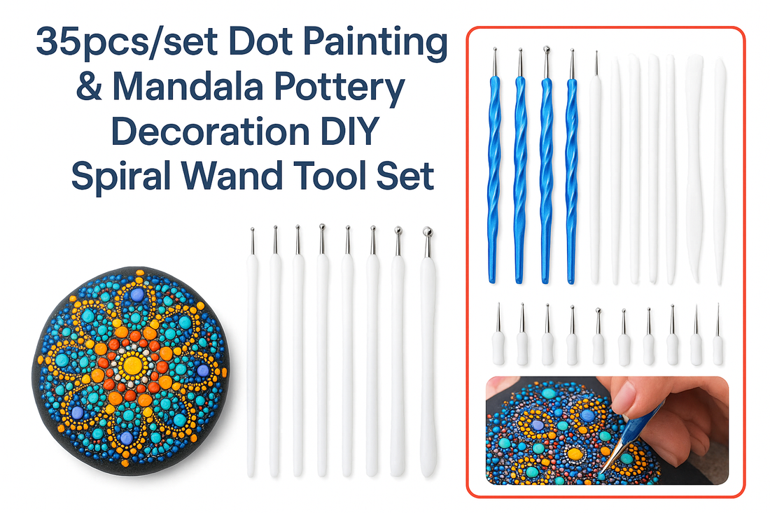 Unlocking Creativity: The Complete Guide to the 35pcs Mandala Dot Painting & Pottery Decoration Spiral Wand Tool Set