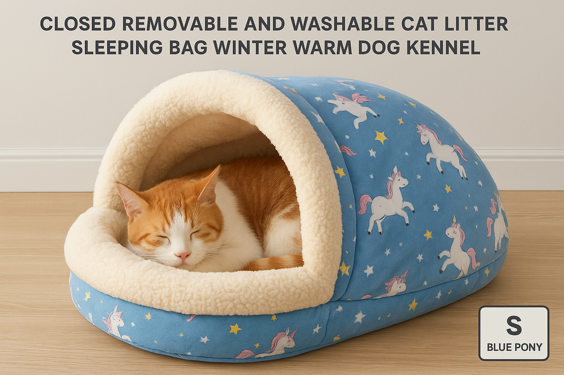 The Ultimate Winter Retreat: Closed Removable and Washable Sleeping Bag Kennel for Cats and Small Dogs
