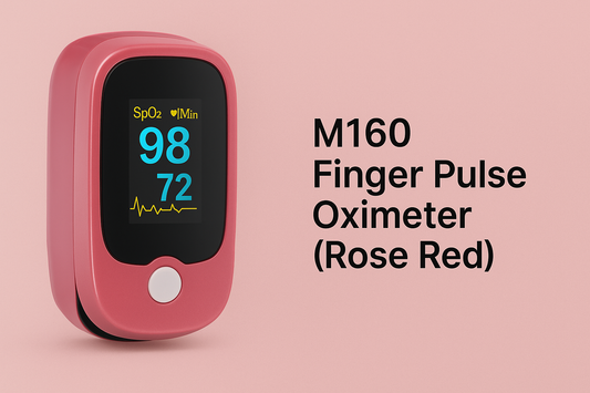 M160 Finger Pulse Oximeter (Rose Red): Stylish, Accurate, and Portable Health Monitoring at Your Fingertips