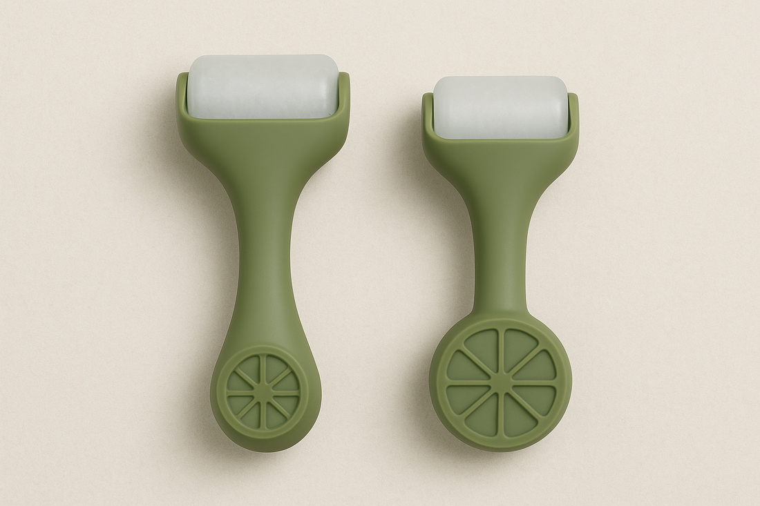 Ultimate Skincare Refreshment: 2pcs L-03-01 Face Ice Apparatus Massage Ice Roller Beauty Makeup Silicone Face Ice Tray (Olive Green) for Cooling, Toning, and Glowing Skin