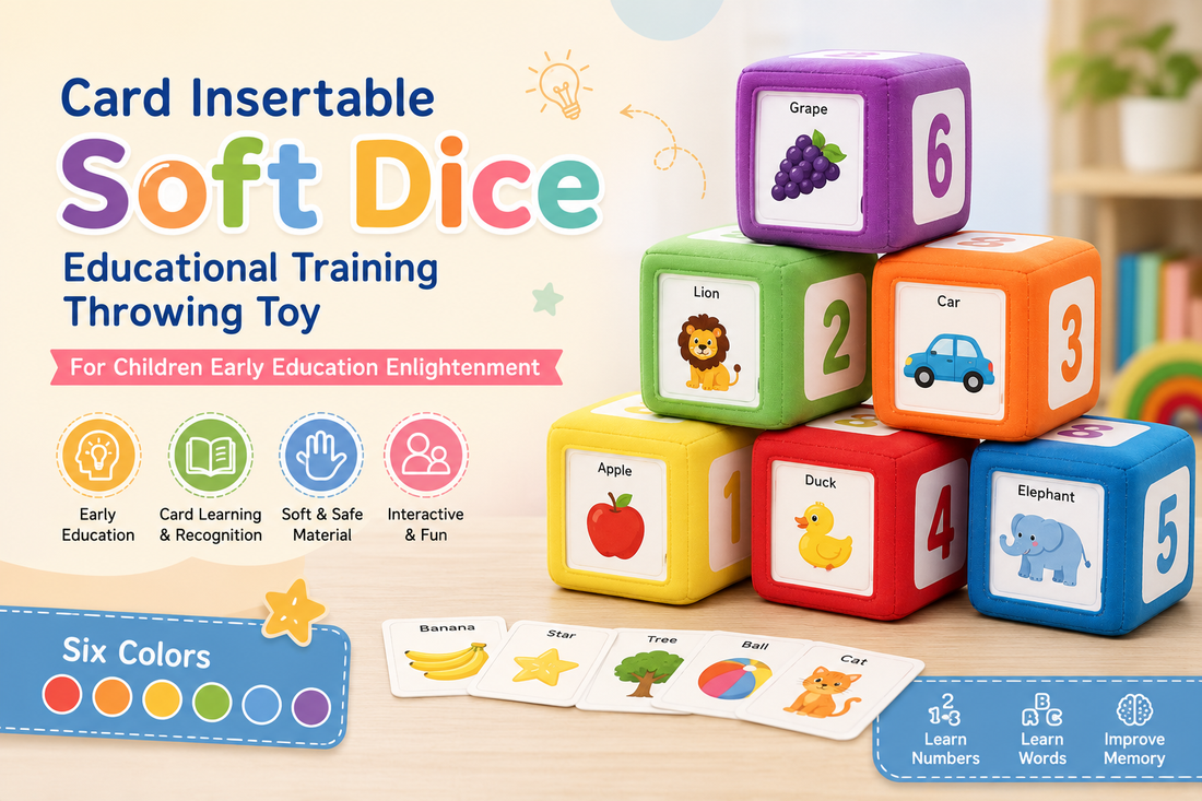 Card Insertable Soft Dice Educational Training Throwing Toy For Children Early Education
