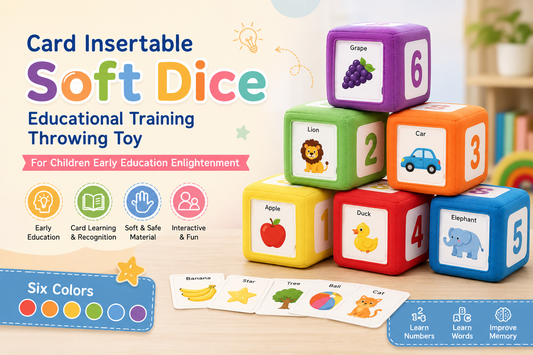Card Insertable Soft Dice Educational Training Throwing Toy For Children Early Education