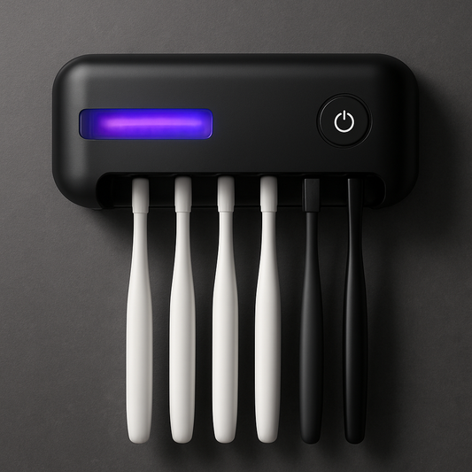 Modernize your oral hygiene with the ultimate innovation in the bathroom: this wall-mounted UV toothbrush sterilizer and holder (black)