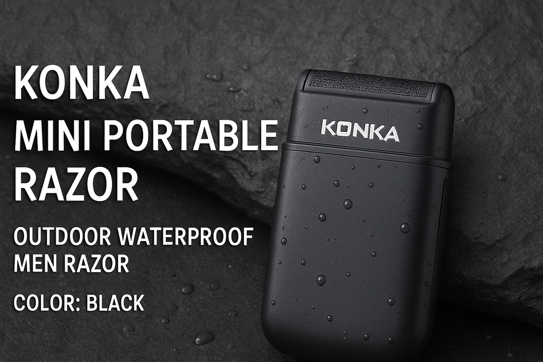 KONKA Mini Portable Electric Razor for Men: Spectacular Black Appearance; Effortless Shaving at Any Time from Any Place