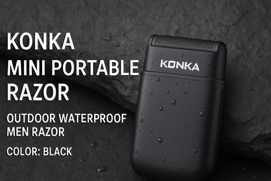 KONKA Mini Portable Electric Razor for Men: Spectacular Black Appearance; Effortless Shaving at Any Time from Any Place