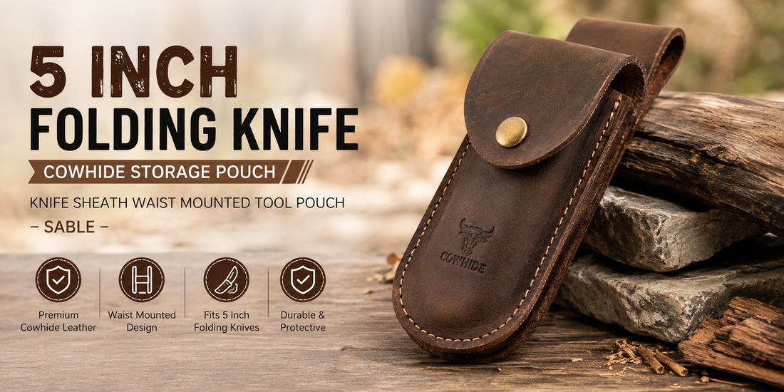 Folding Knife Cowhide Storage PouchFolding Knife Cowhide Storage Pouch