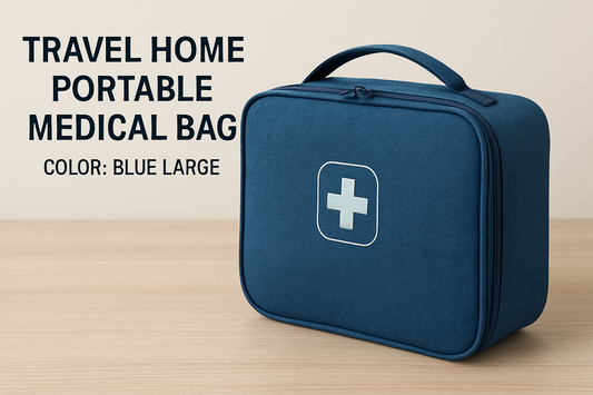 Travel Home Portable Medical Bag-Large Blue Waterproof Emergency Kit Organizer for Home, Travel, and Outdoor Safety Preparedness