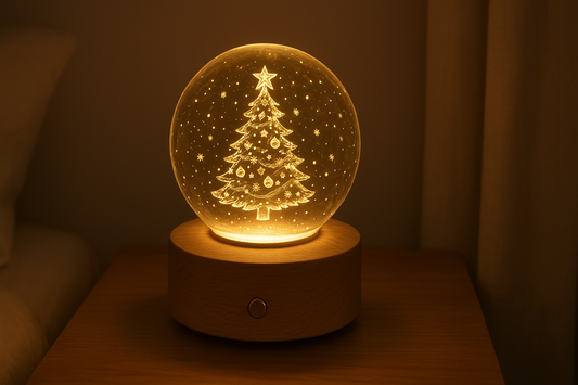 Magical Christmas Tree Crystal Ball Night Light: A Whimsical Glow for Every Girl’s Bedroom
