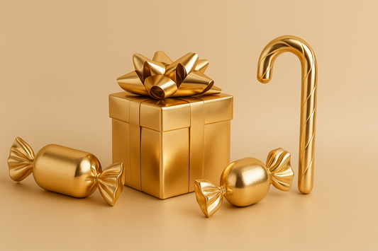 Gleaming Holiday Elegance: The Charm of 5PCS Electroplating Candy Gift Box Props in Champagne