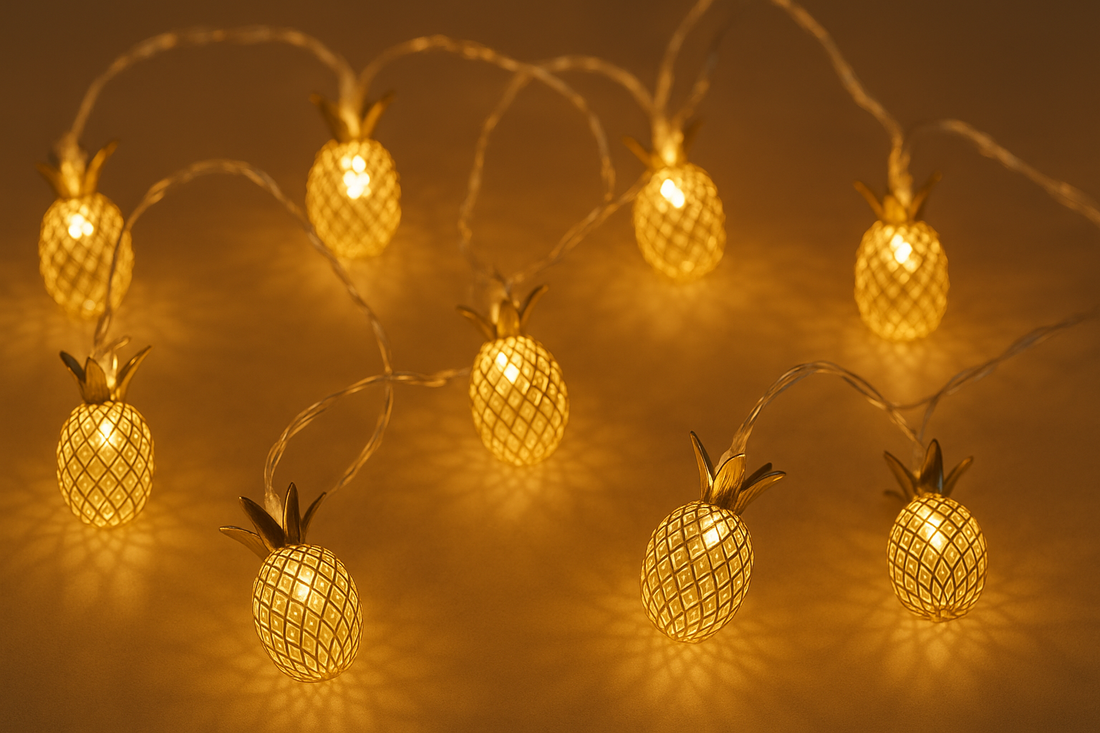 Tropical Twinkle: The Romantic Charm of the Iron Pineapple USB LED String Lights